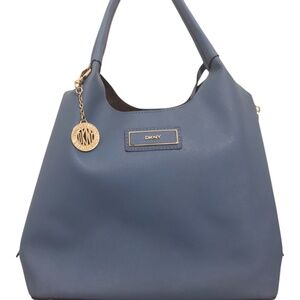 New/Never Used DKNY Blue Leather Saffiano Tote Bag